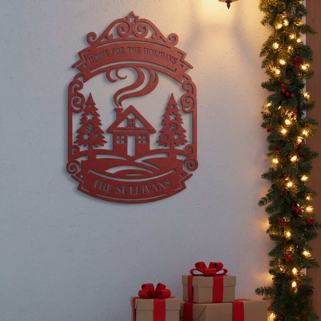 Personalized Home For The Holidays Monogram