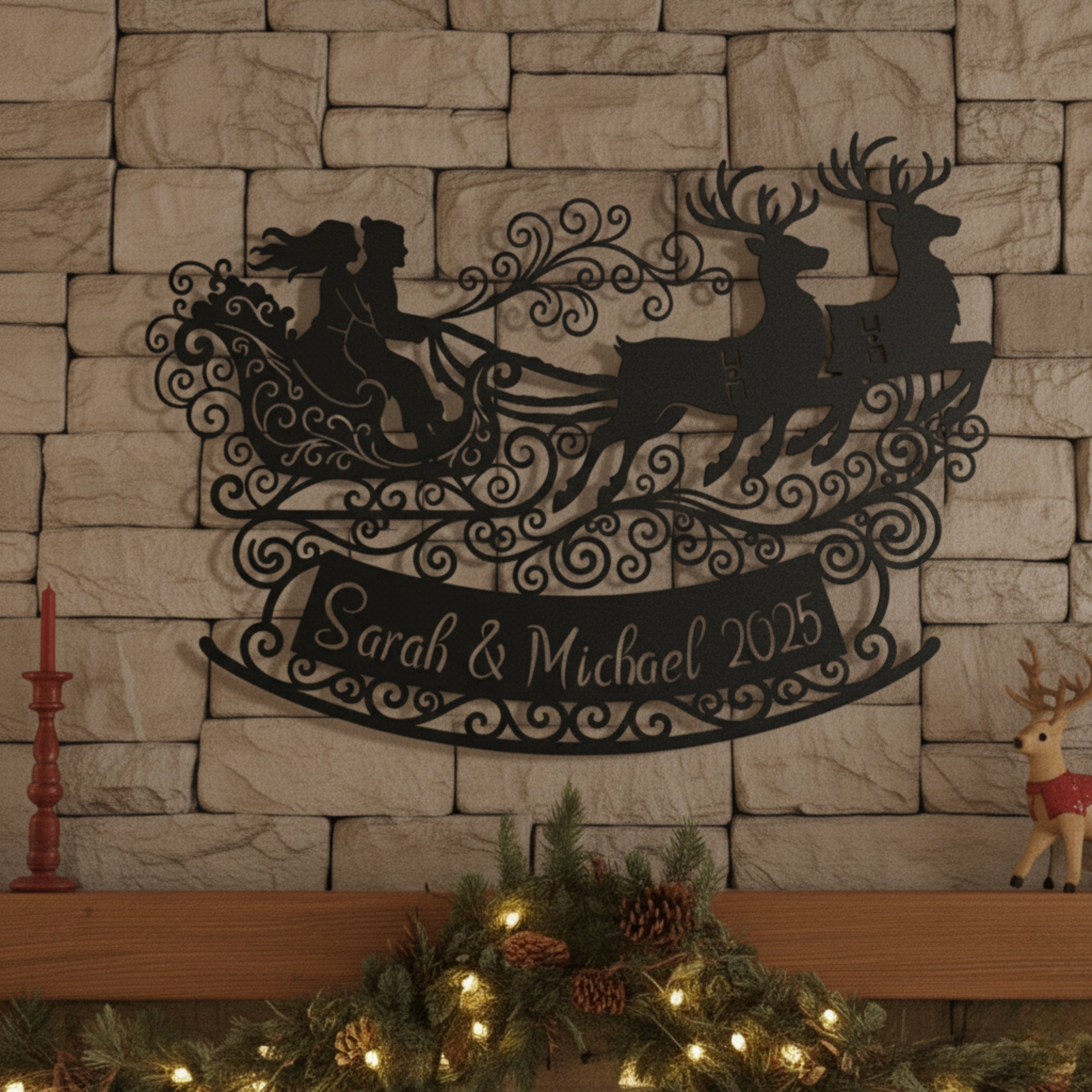 Personalized Sleigh For Two Monogram