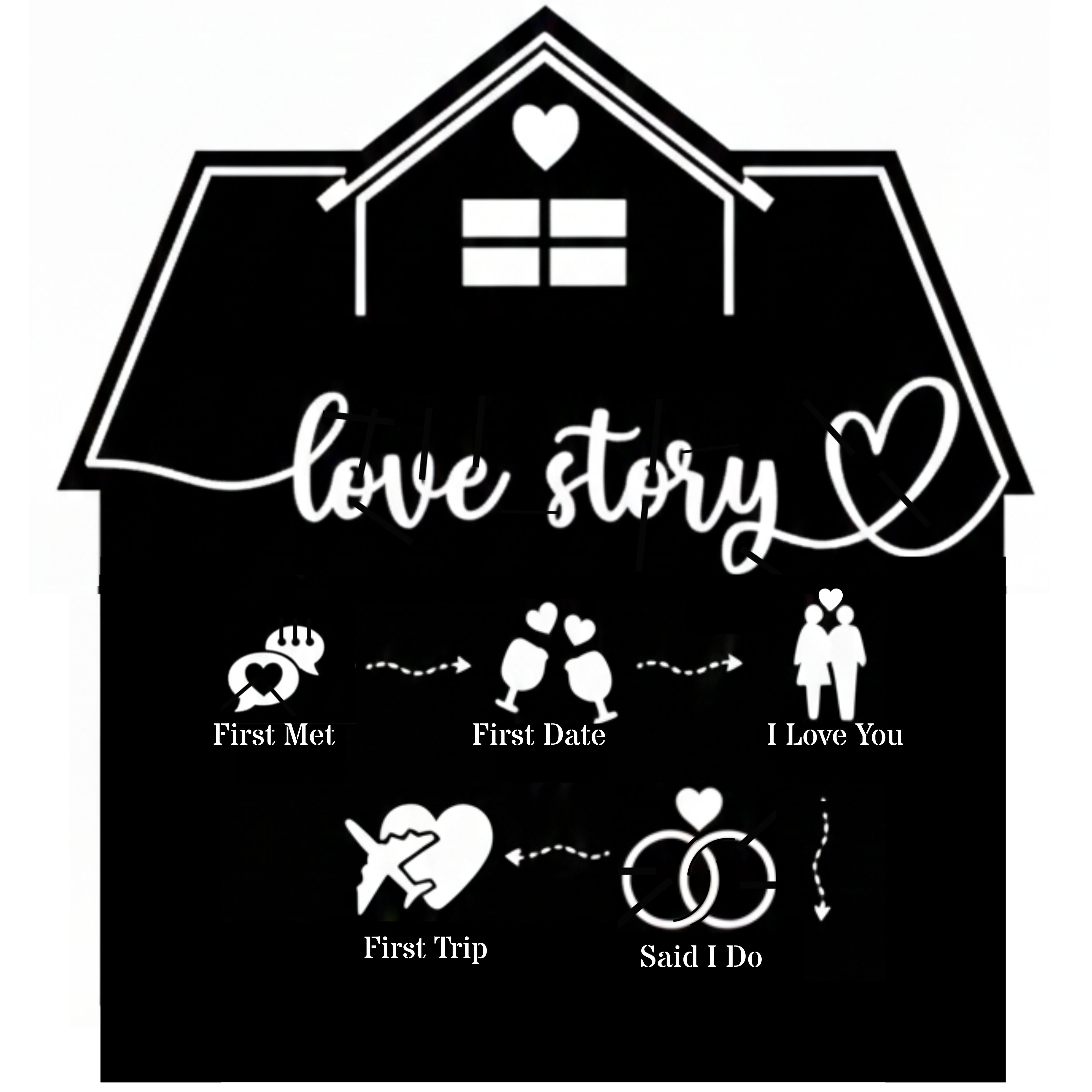 Personalized Love Story Metal Wall Art (First Trip)