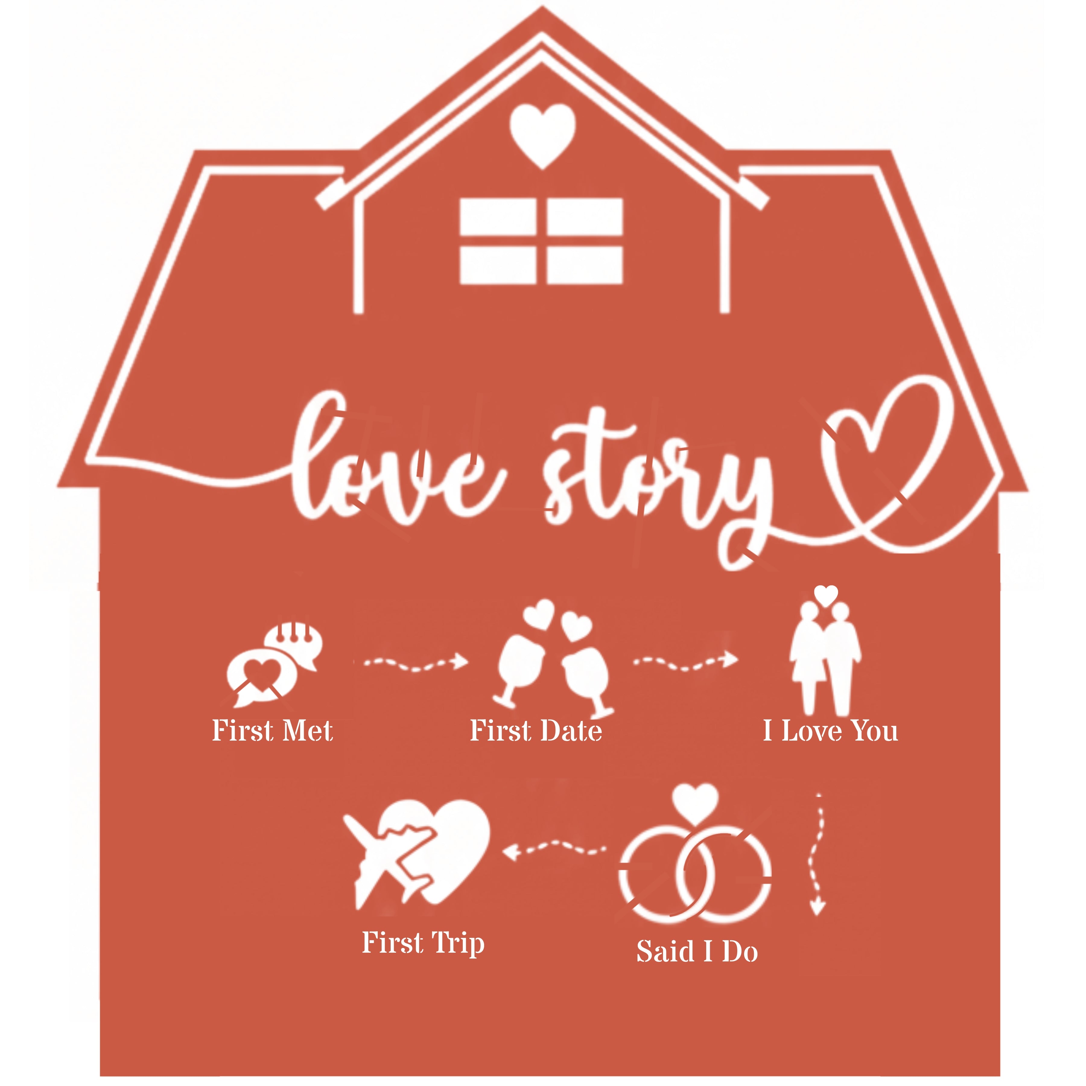 Personalized Love Story Metal Wall Art (First Trip)