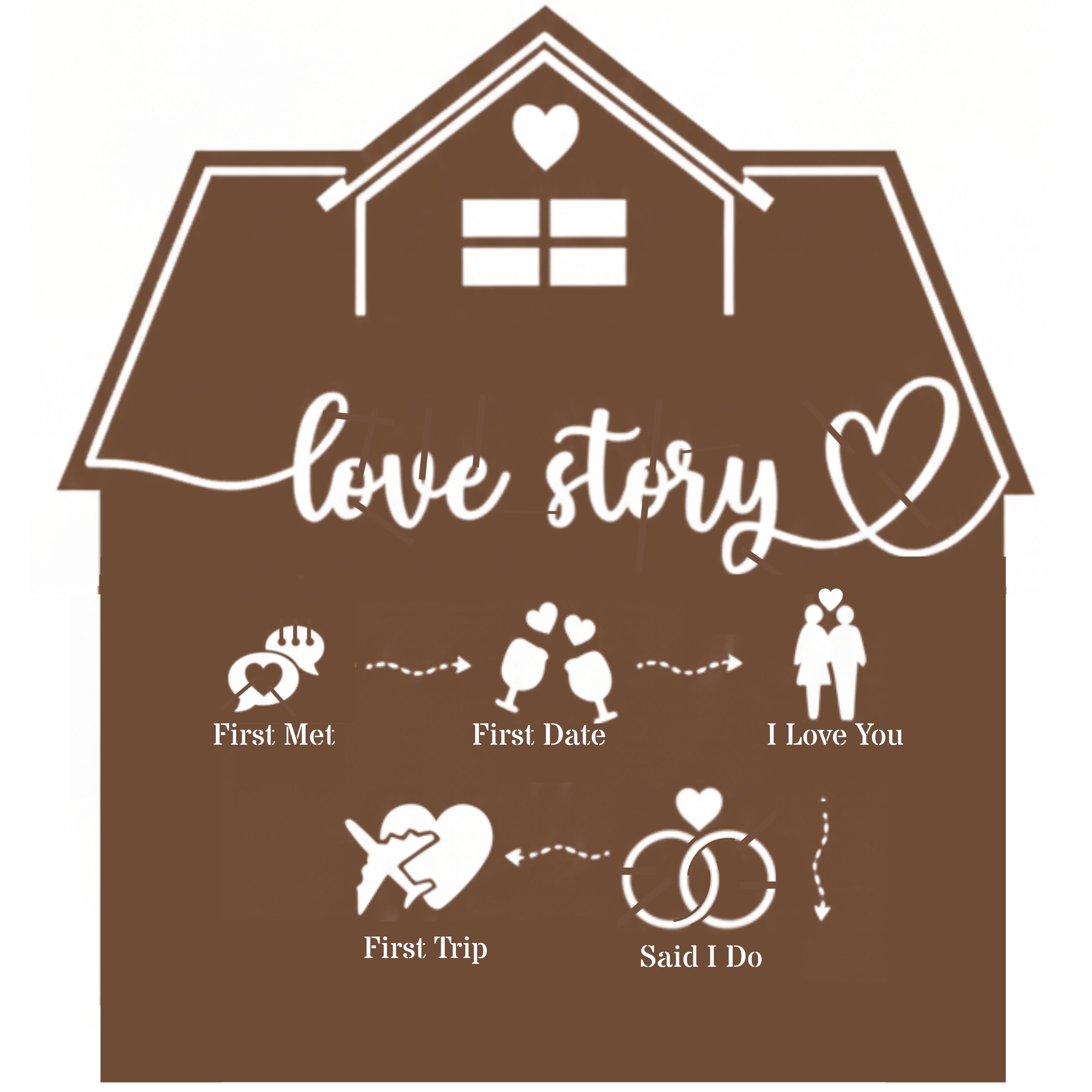 Personalized Love Story Metal Wall Art (First Trip)