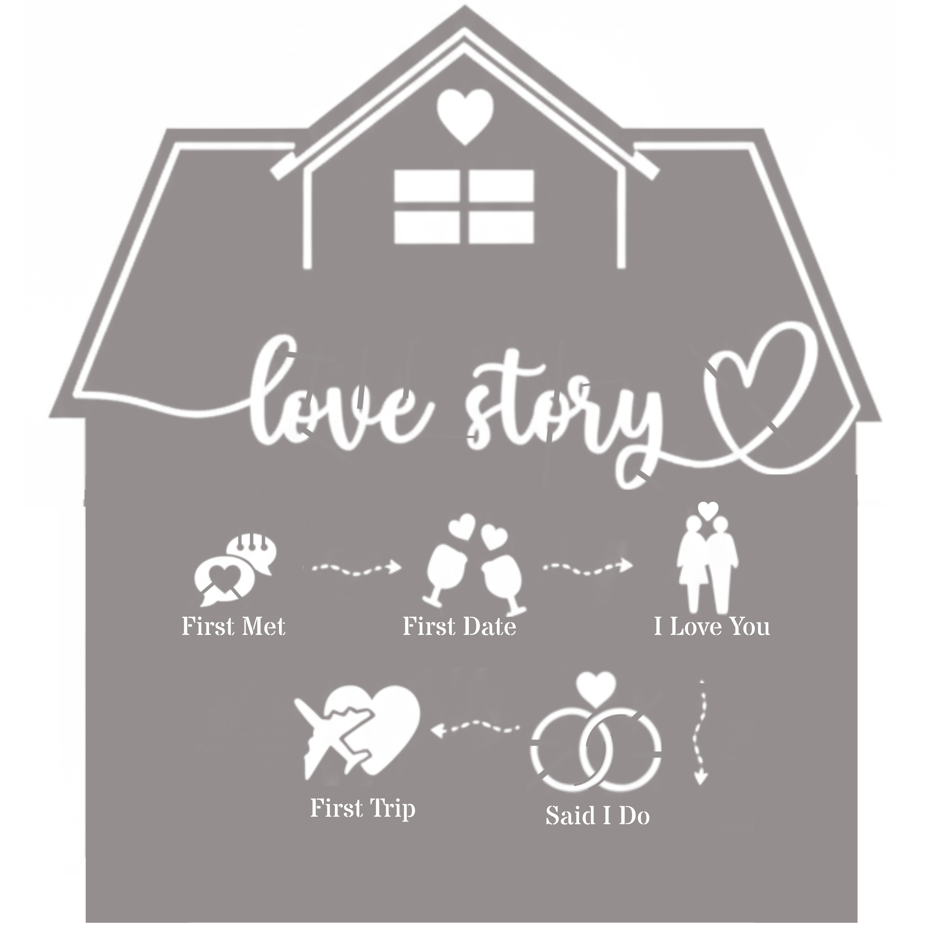 Personalized Love Story Metal Wall Art (First Trip)