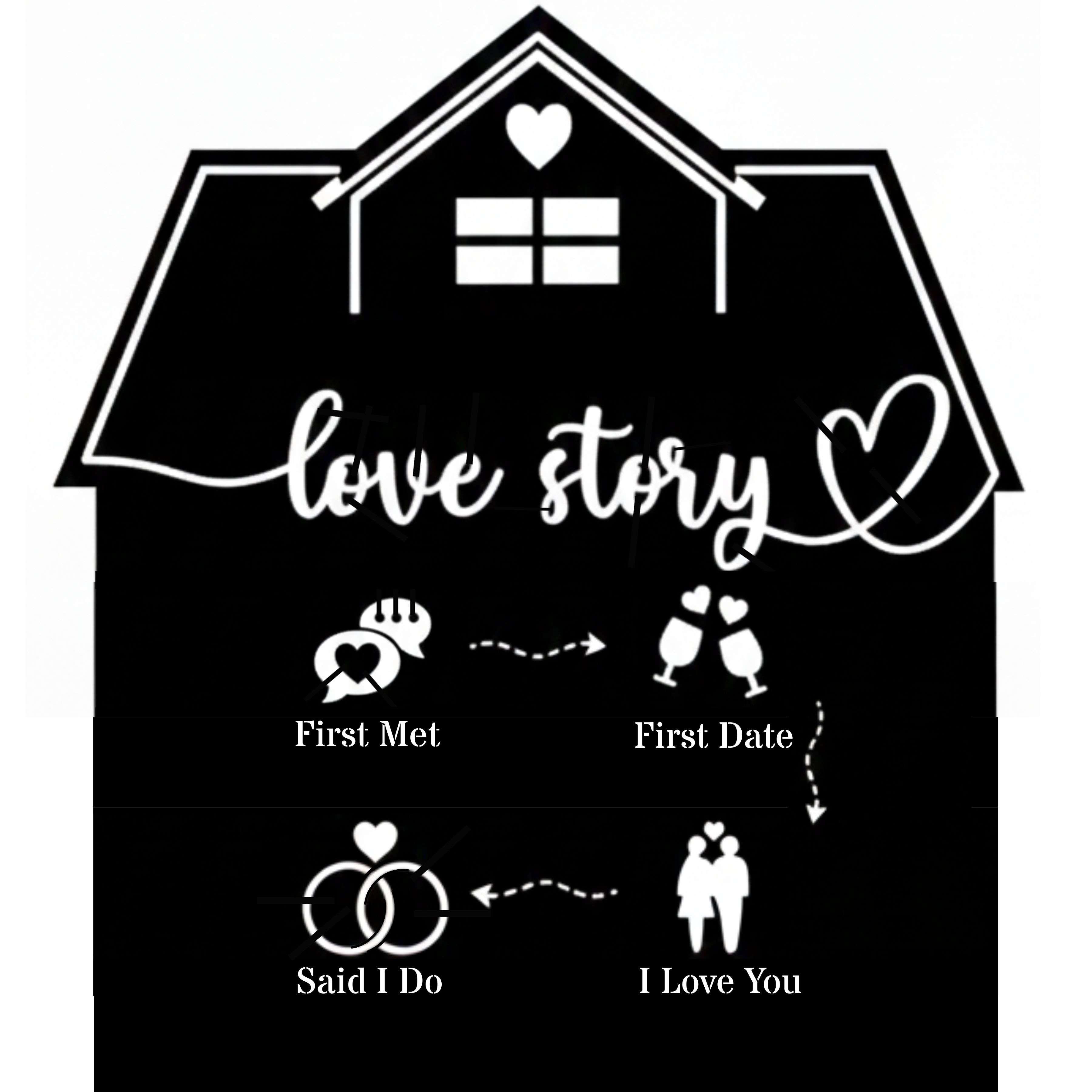 Personalized Love Story Metal Wall Art (Said I Do)