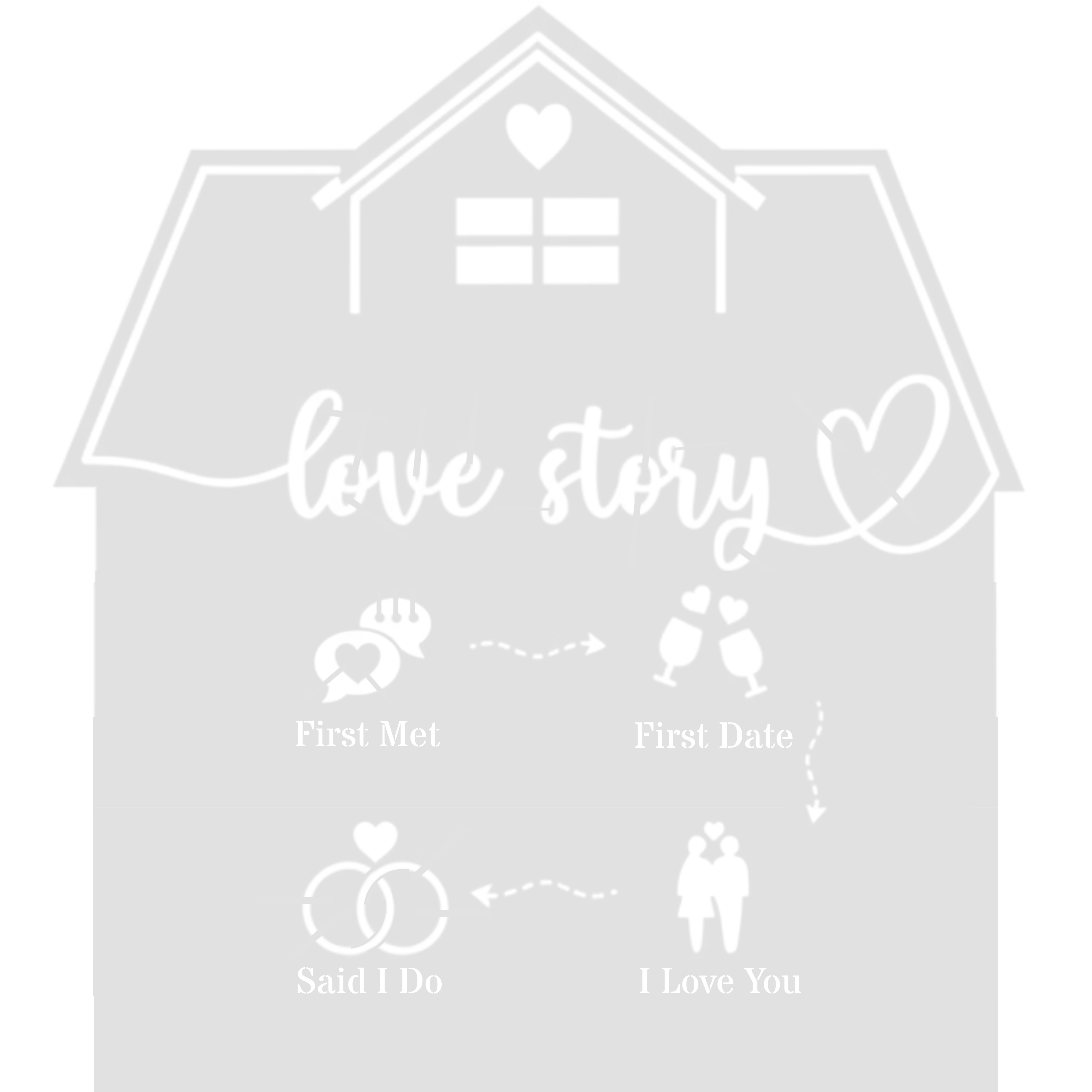 Personalized Love Story Metal Wall Art (Said I Do)