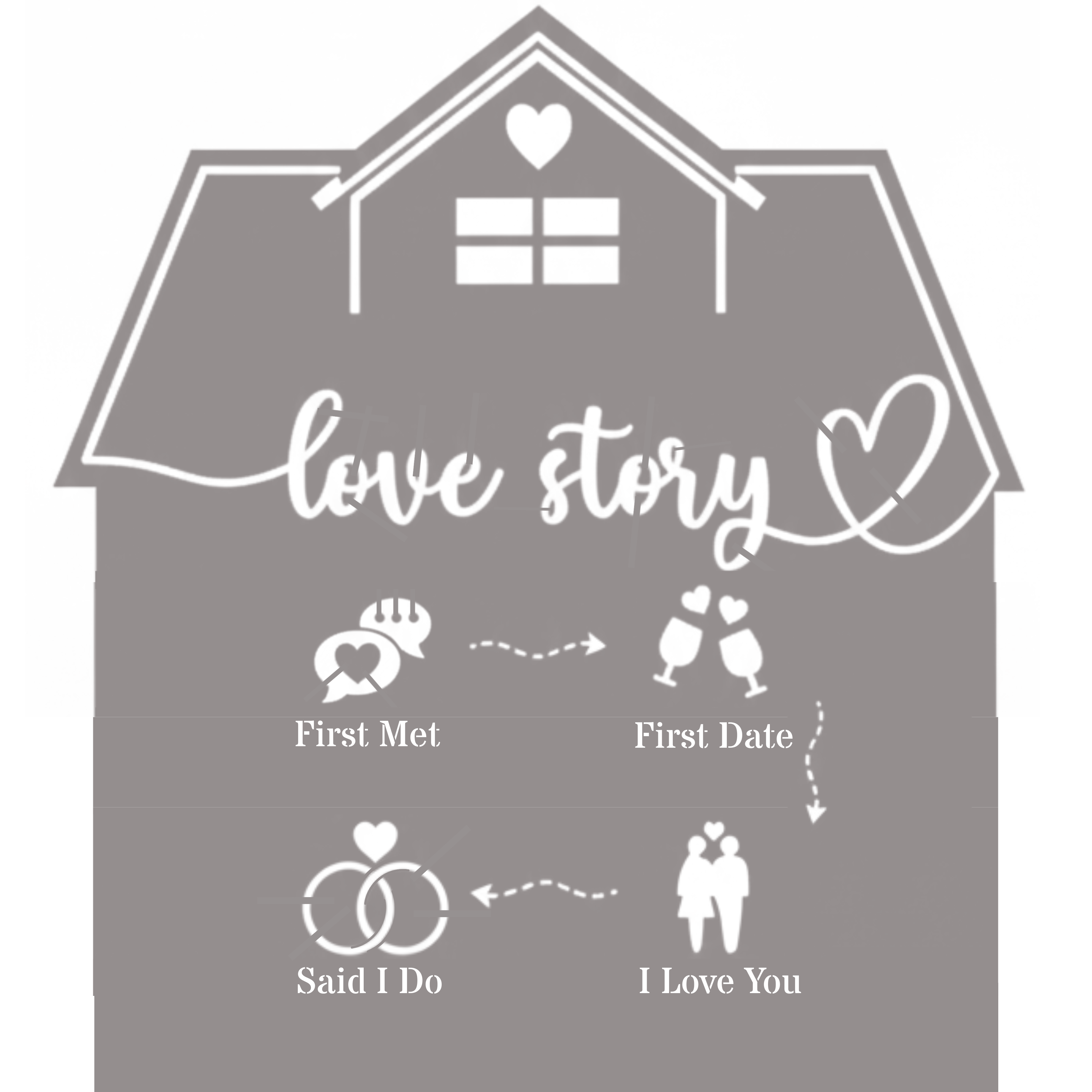 Personalized Love Story Metal Wall Art (Said I Do)