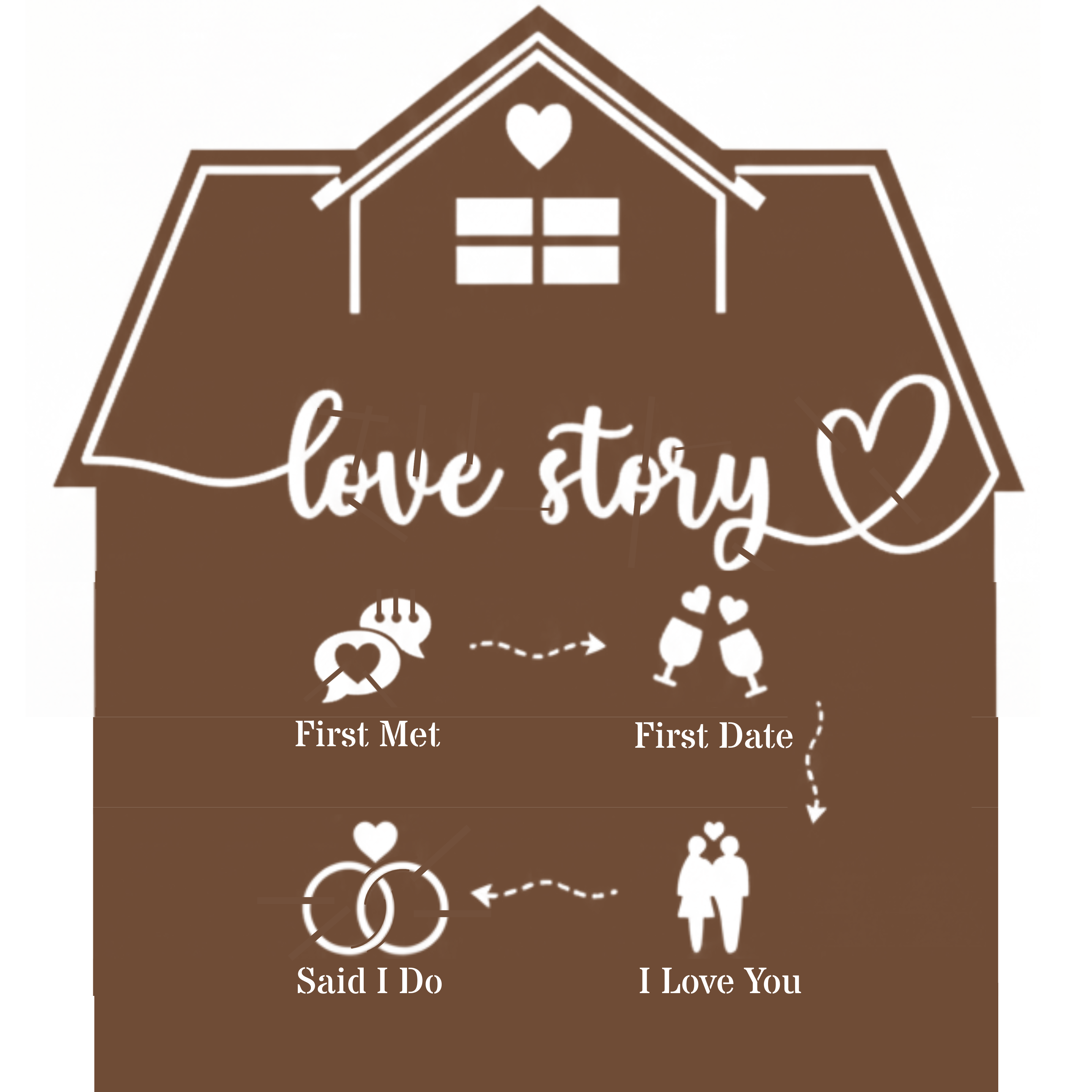 Personalized Love Story Metal Wall Art (Said I Do)