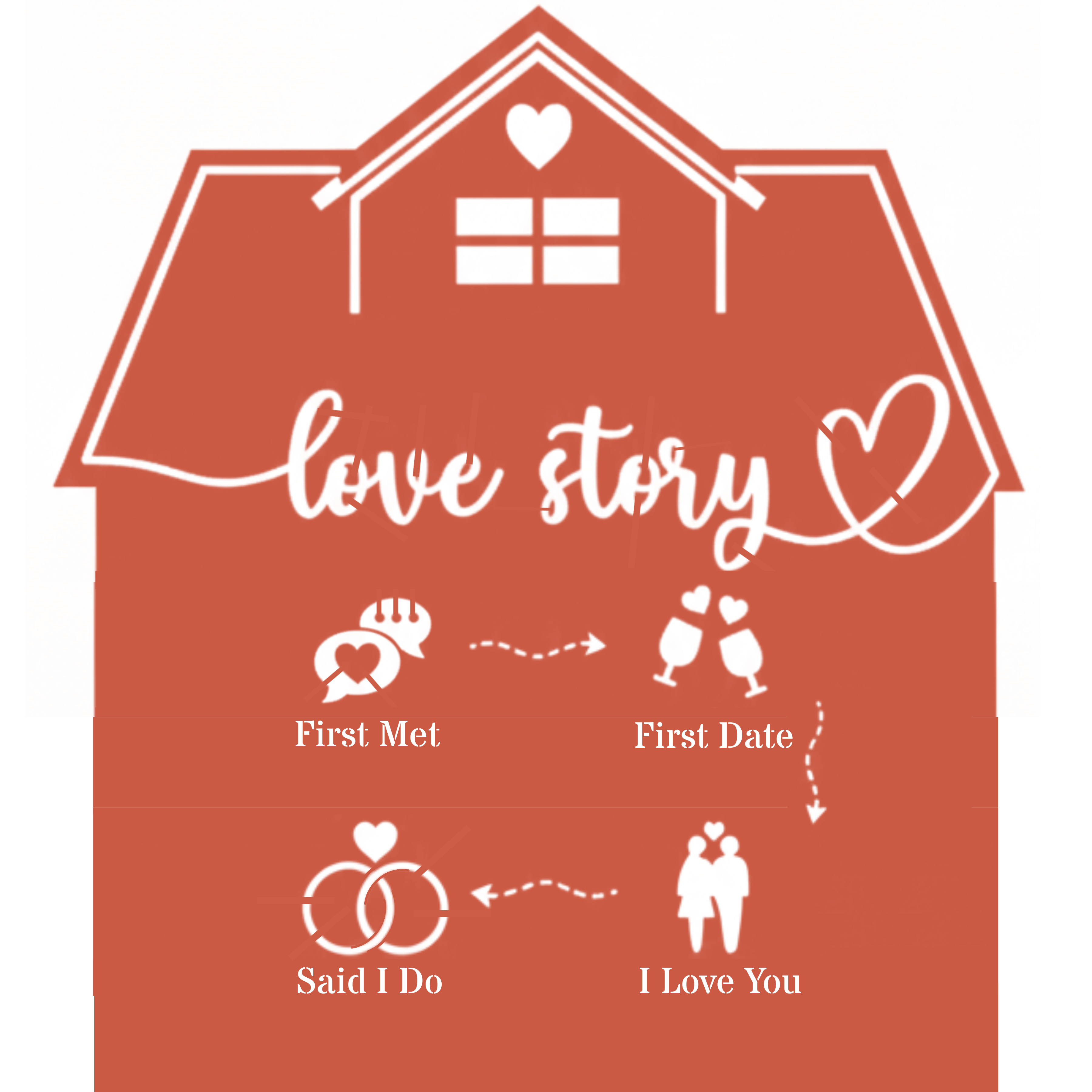 Personalized Love Story Metal Wall Art (Said I Do)