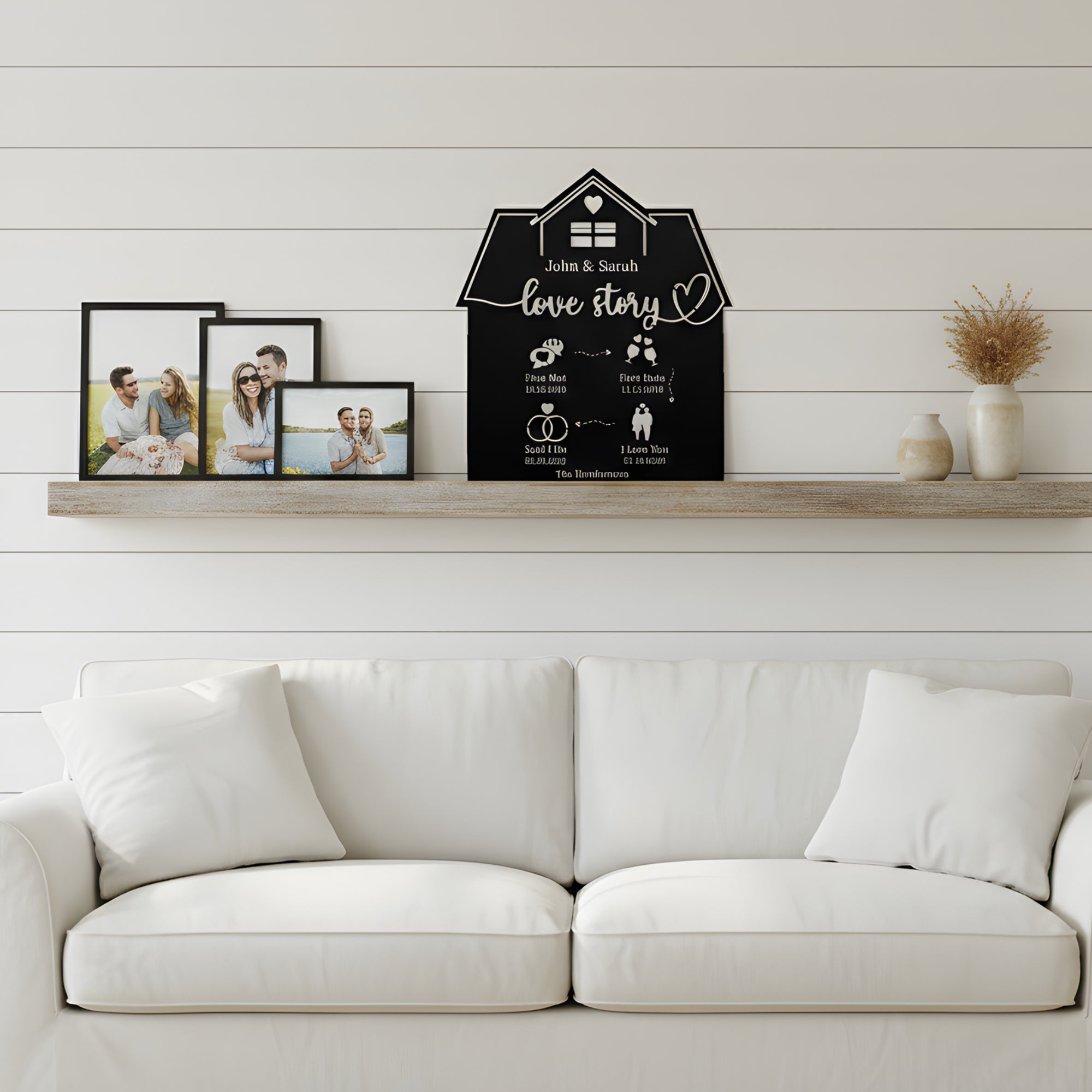 Personalized Love Story Metal Wall Art (Said I Do)