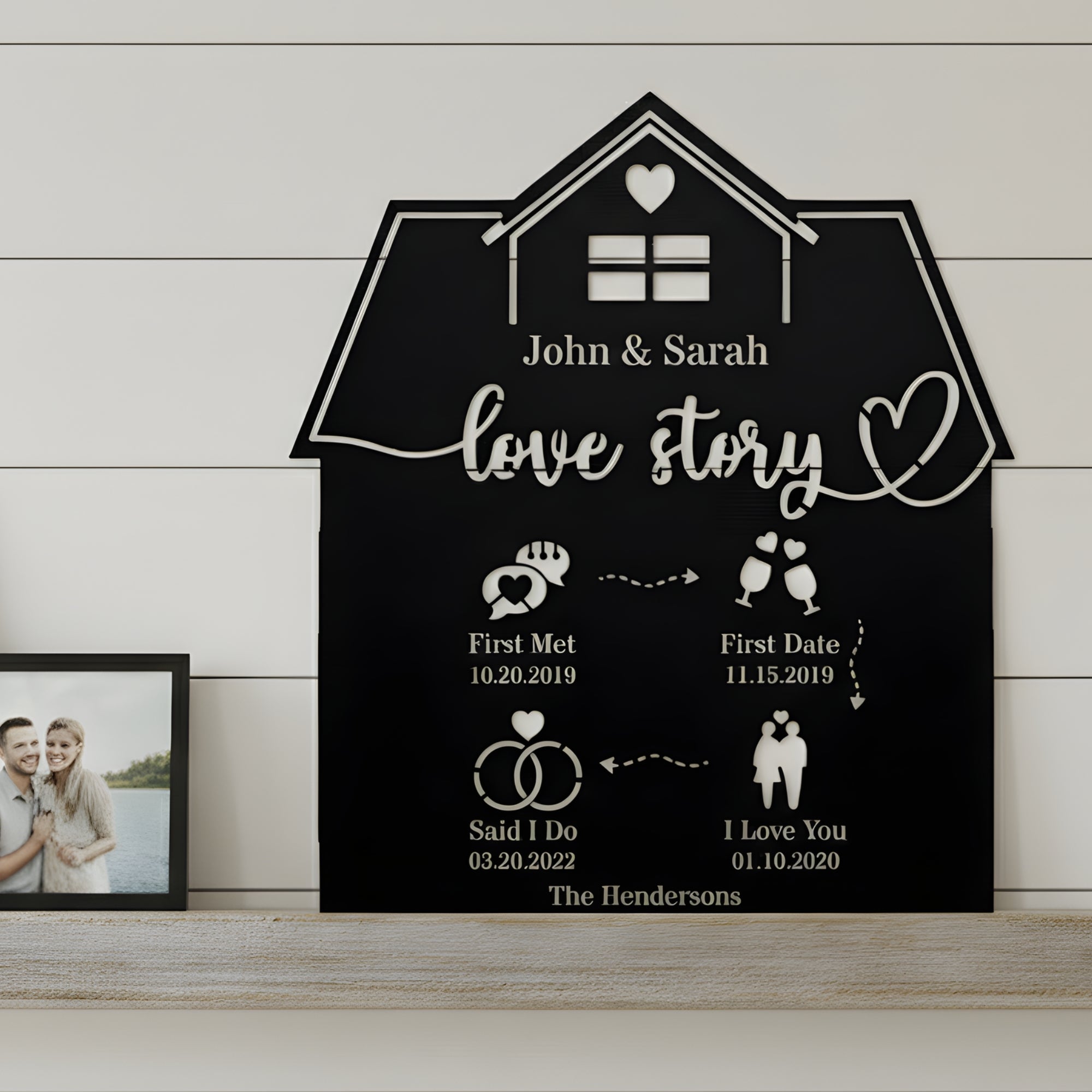 Personalized Love Story Metal Wall Art (Said I Do)