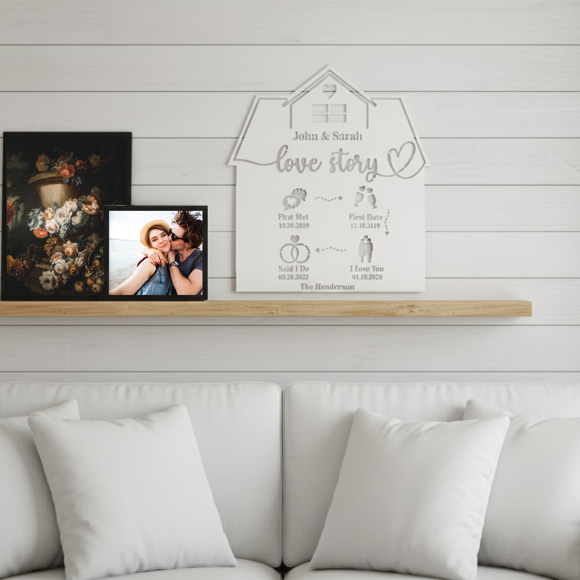 Personalized Love Story Metal Wall Art (Said I Do)