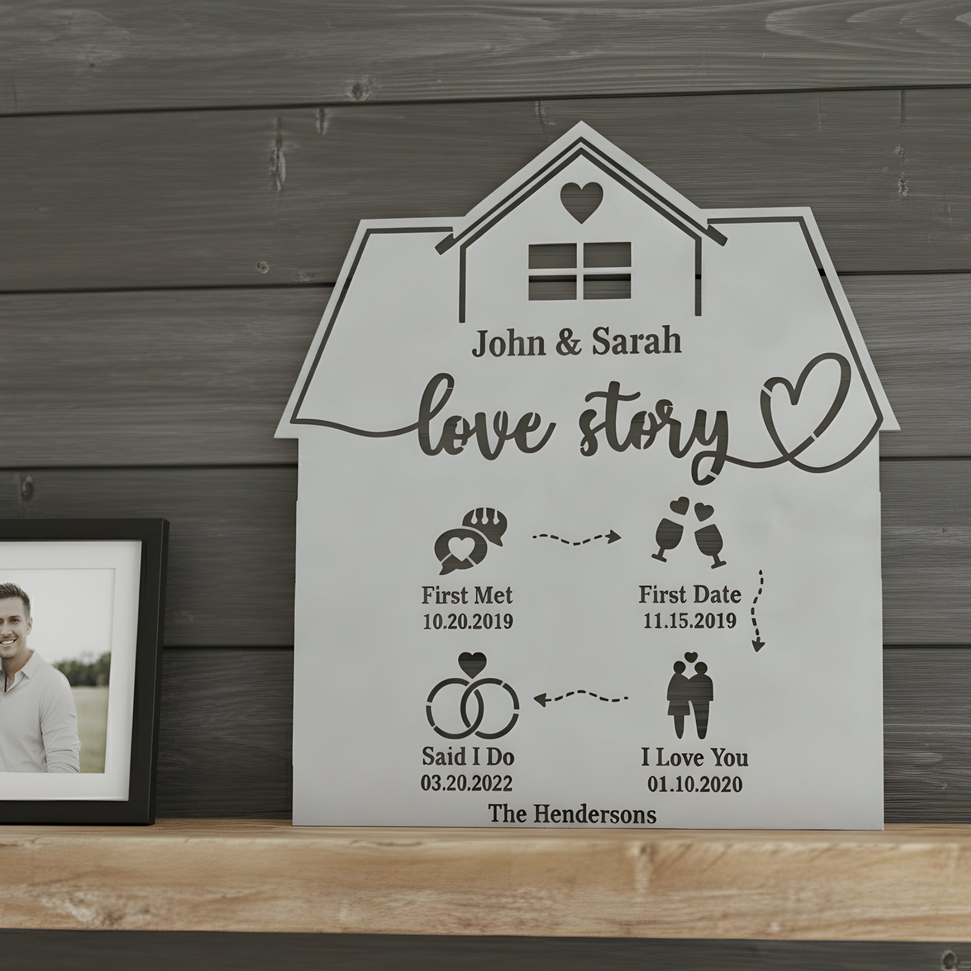 Personalized Love Story Metal Wall Art (Said I Do)