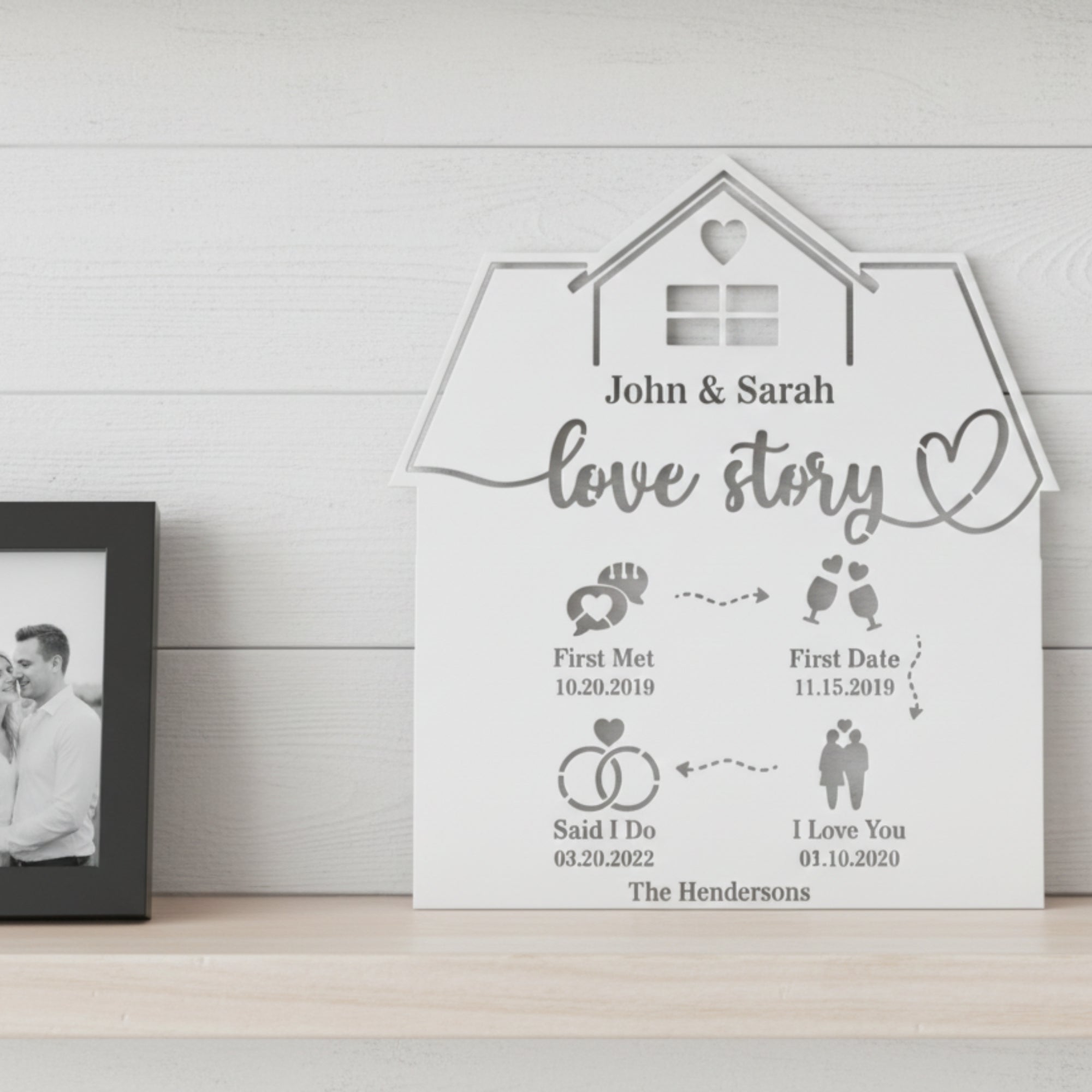 Personalized Love Story Metal Wall Art (Said I Do)