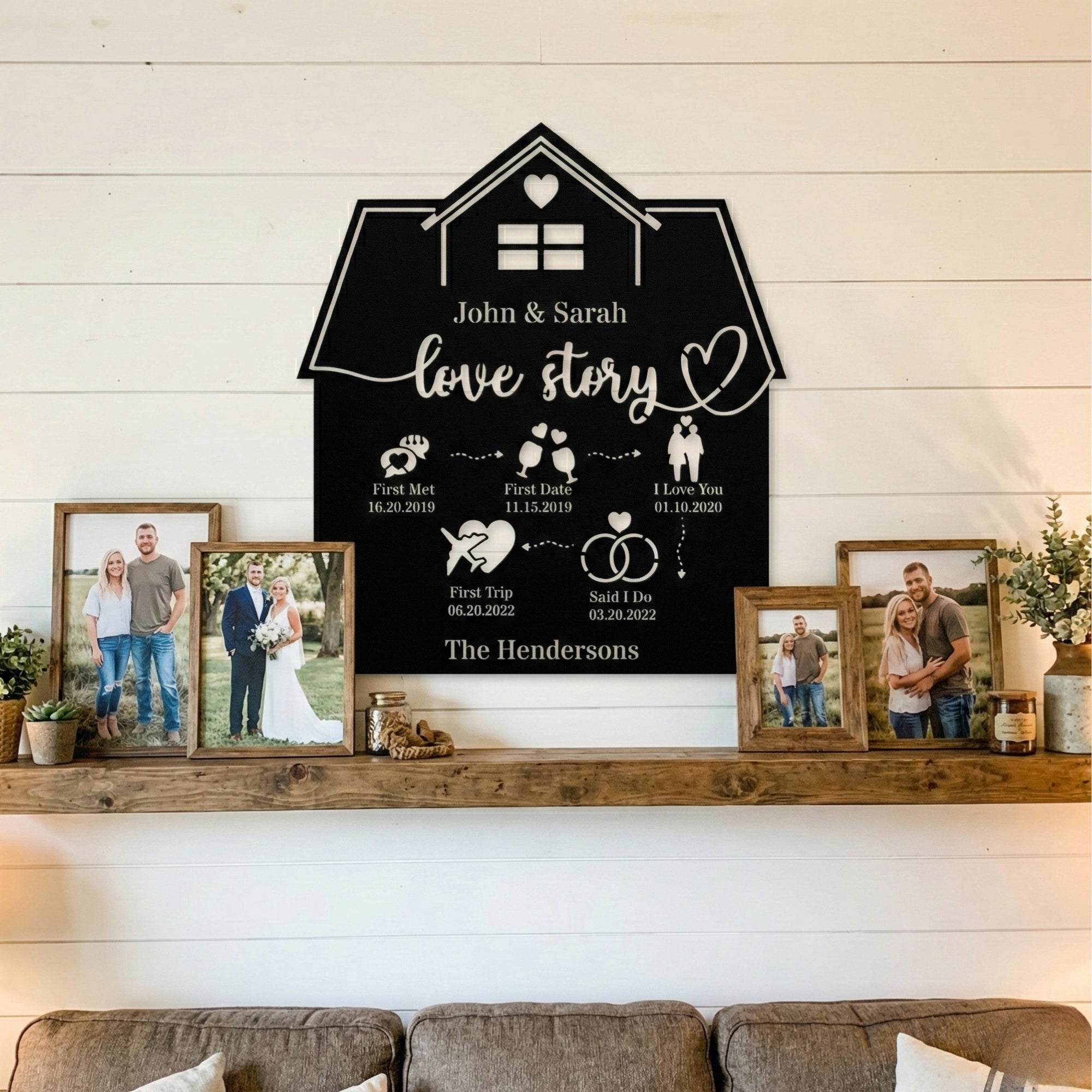 Personalized Love Story Metal Wall Art (First Trip)