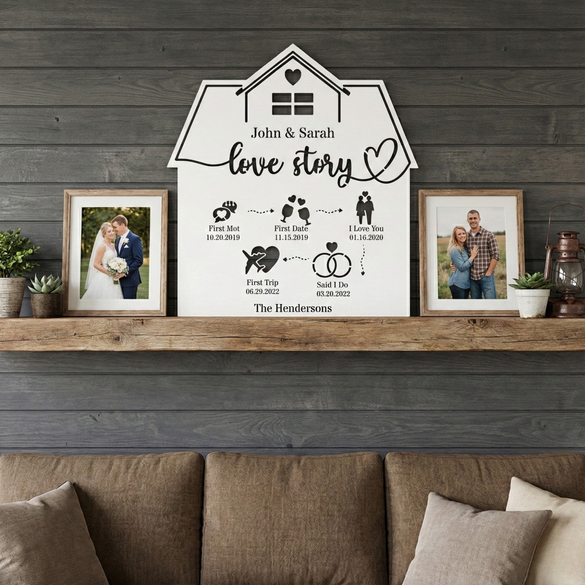 Personalized Love Story Metal Wall Art (First Trip)