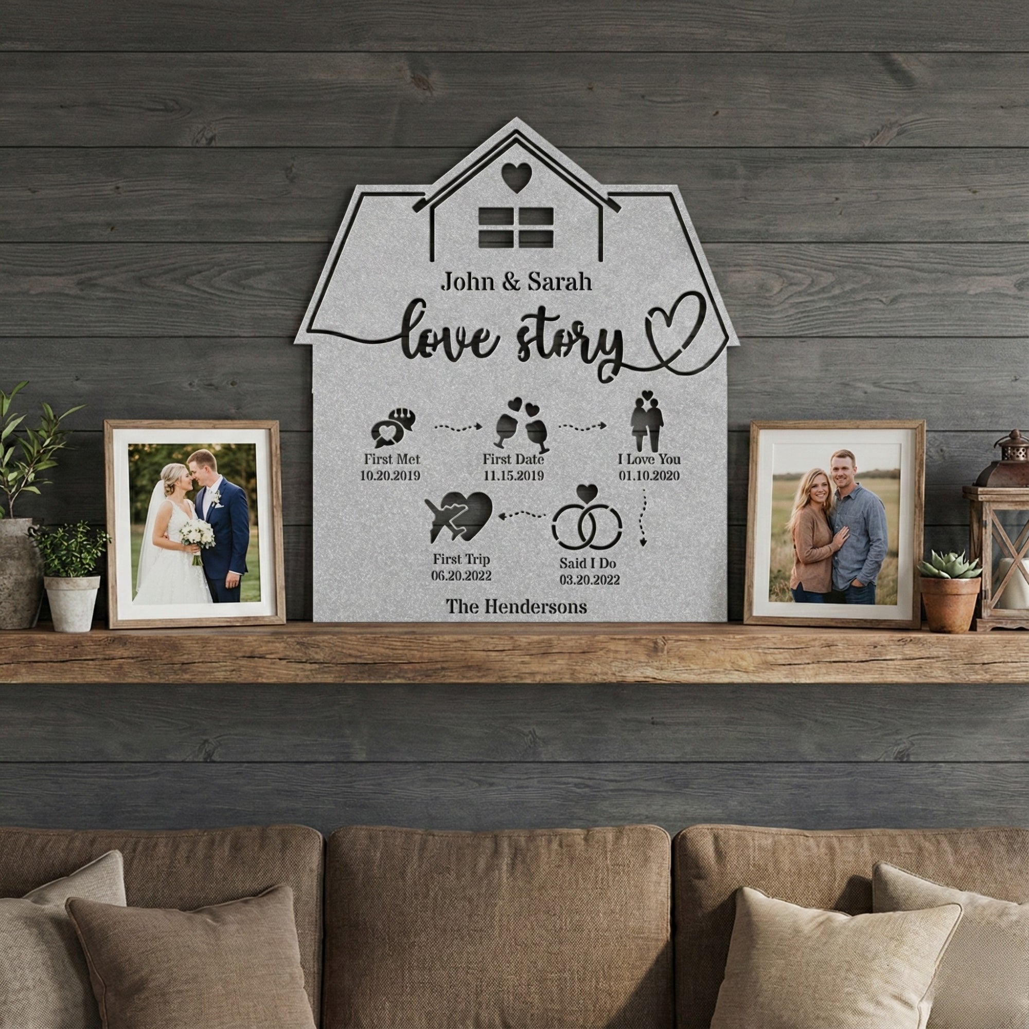 Personalized Love Story Metal Wall Art (First Trip)