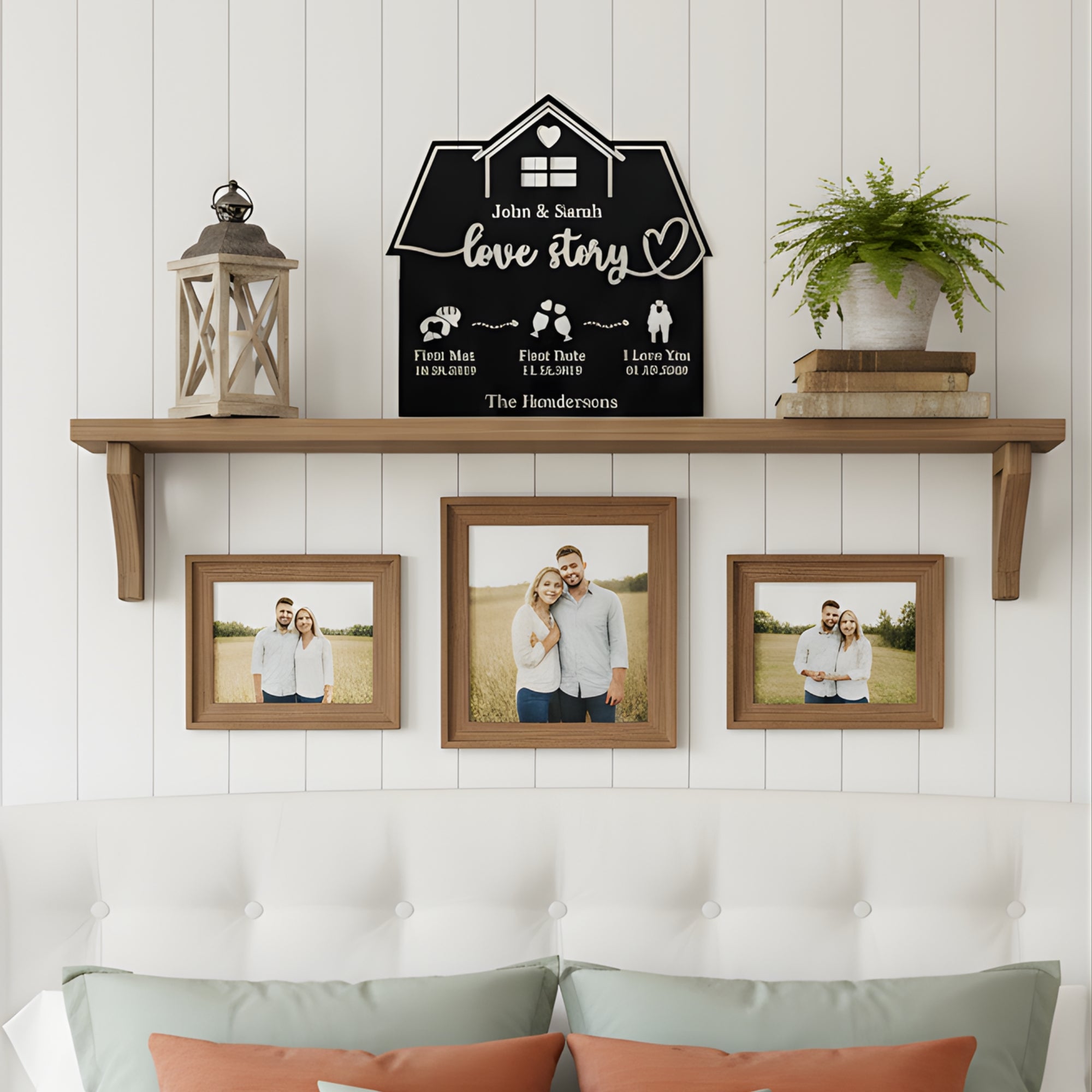 Personalized  Love Story Metal Wall Art (I love You)