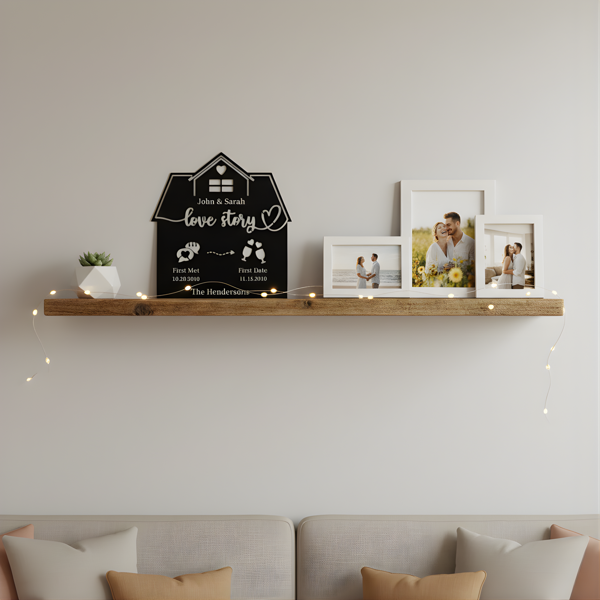 Personalized Love Story Metal Wall Art (First Date)