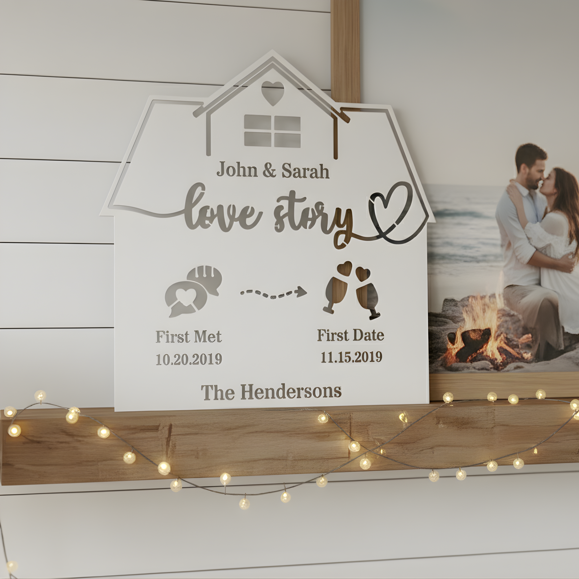 Personalized Love Story Metal Wall Art (First Date)