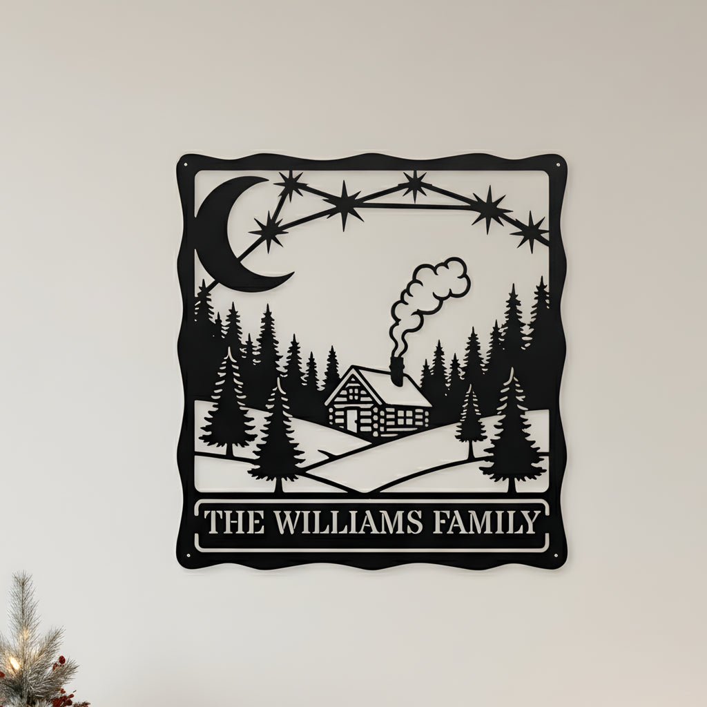 Personalized Cozy Cabin Monogram