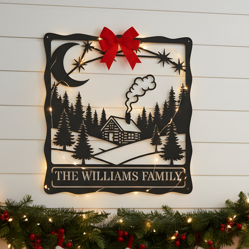 Personalized Cozy Cabin Monogram