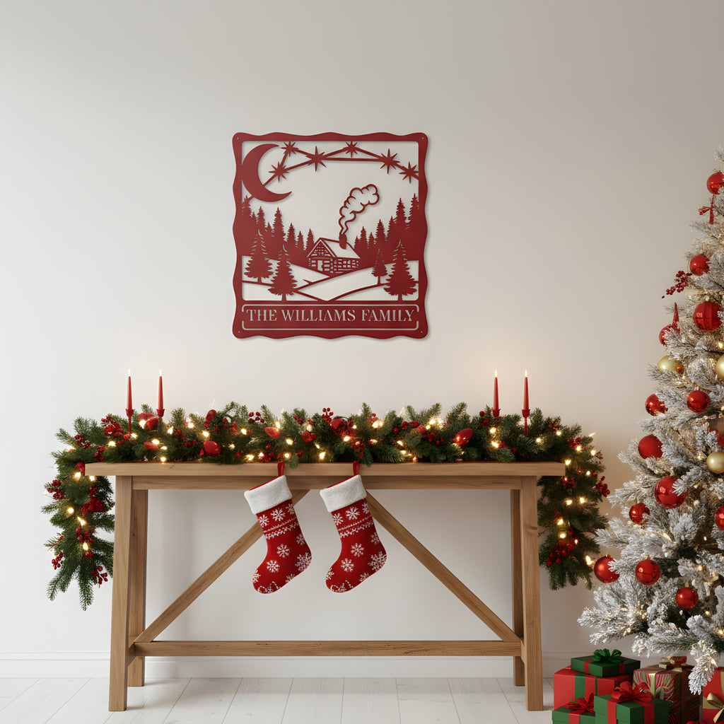 Personalized Cozy Cabin Monogram