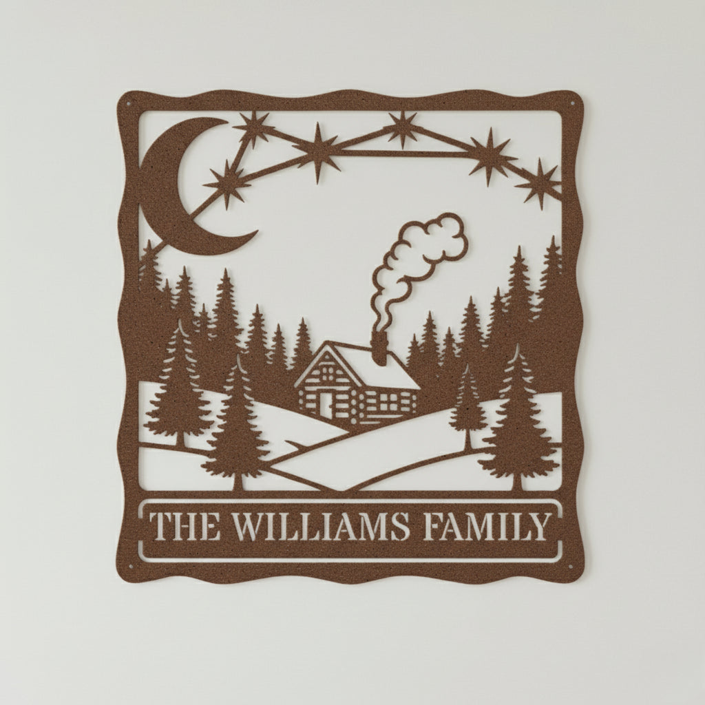 Personalized Cozy Cabin Monogram