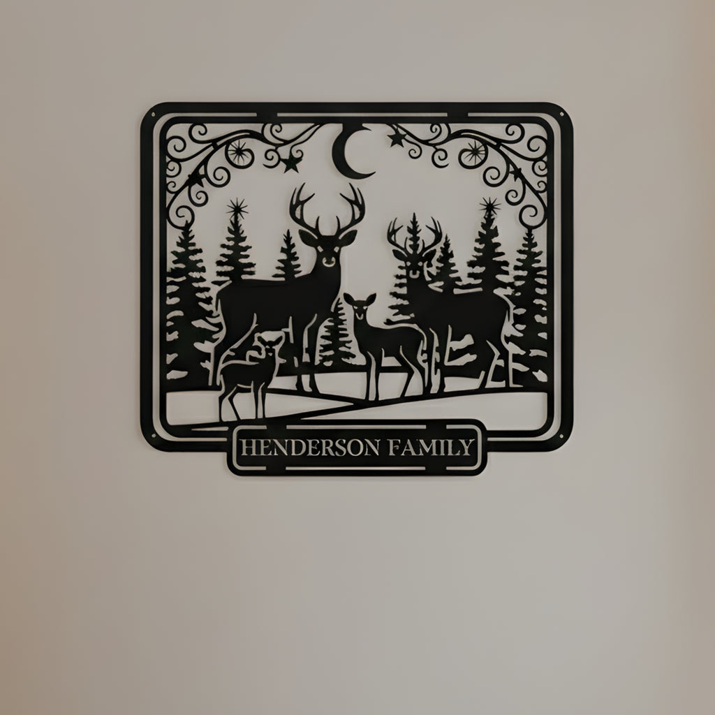 Personalized Deer Family Monogram