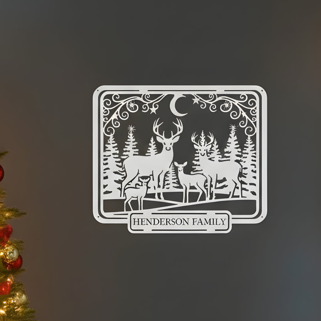 Personalized Deer Family Monogram