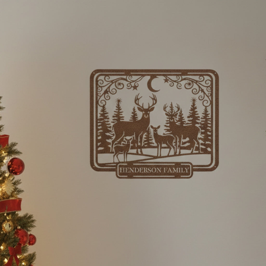 Personalized Deer Family Monogram