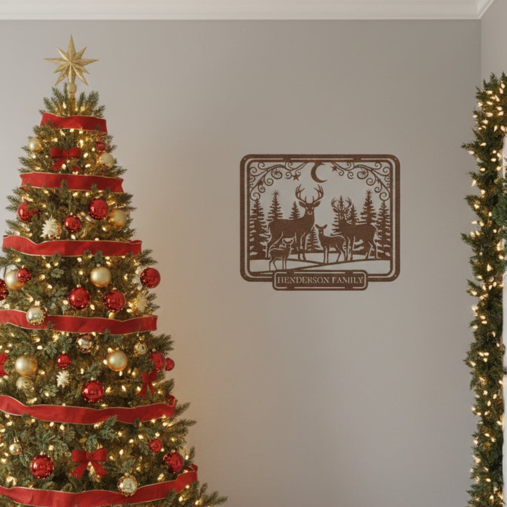 Personalized Deer Family Monogram